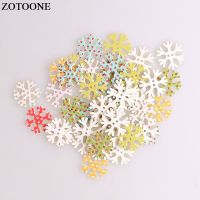 ZOTOONE Snowflake Wodden Buttons For Clothing DIY Scrapbooking Needlework Craft Sewing Christmas Wood Buttons Accessories A Haberdashery