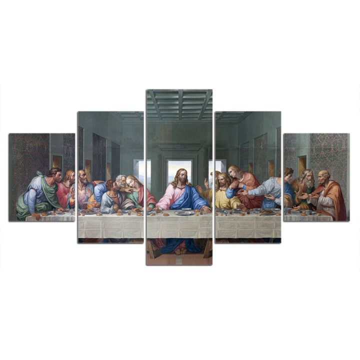 hd-พิมพ์ผ้าใบจิตรกรรมฝาผนังศิลปะ-คริสเตียนพระเจ้าพระเยซูอาหารมื้อเย็นล่าสุดภูมิทัศน์โปสเตอร์ใน5ชิ้นสำหรับห้องนั่งเล่นตกแต่ง