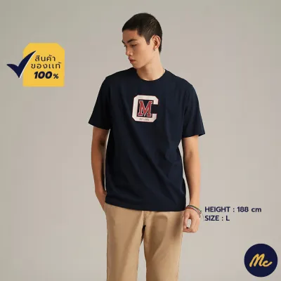 Mc Jeans เสื้อยืดแขนสั้นผู้ชาย คอกลม สีกรมท่า MTTZ625