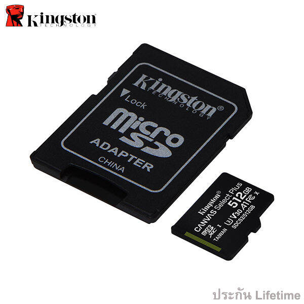 kingston-microsd-card-512gb-canvas-select-plus-class-10-uhs-i-100mb-s-sdcs2-512gb-sd-adapter-ประกัน-lifetime-synnex