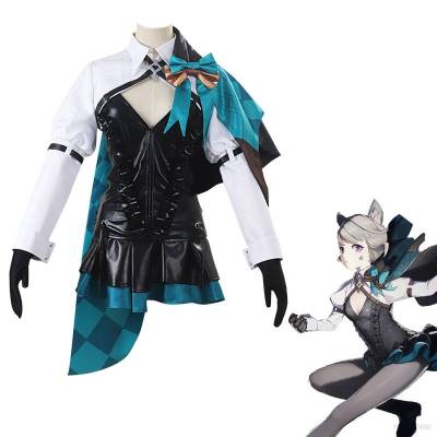 Genshin Impact Lynette Cosplay Costume Coat Skirt Ear Tail Anime cos Uniform Full Set Outfit Hallween Party