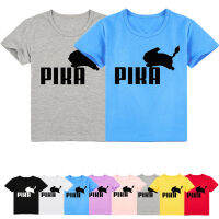 Japan Anime Pokemon Pikachu Childrens Cartoon Fashion Summer Round Neck Short-sleeved T-shirt Top Boutique Kids Clothing