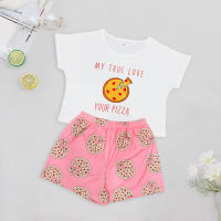 Female Homewear Ladies Pajama Set Cute Print Pattern Sleepwear Silk Sexy Pijama Satin Night Home Suits Wear Short sleeve