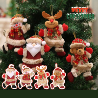 【Truth】ของตกแต่งวันคริสต์มาส เครื่องประดับต้นคริสต์มาส ตุ๊กตาผ้าคริสต์มาสจี้เล็ก จี้กวางซานต้าตุ๊กตาหิมะ