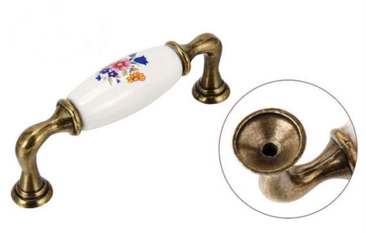 3-75-5-antique-bronze-white-ceramic-flower-door-handles-cabinet-pulls-dresser-knob-hardware-rustic-kitchen-handles-and-knobs