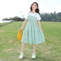 Summer Fashion Girls Dress 2023 Princess Kids School Casual Lattice Dresses Children Clothes Teen Birthday Vestido 6 8 10 12 14  by Hs2023