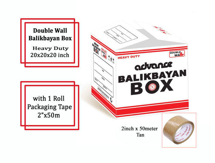 (LT OFFICE) Double Wall Heavy Duty White Balikbayan Box with 1roll