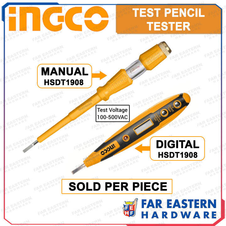 INGCO Test Pencil Electrical Voltage Tester Manual Digital INHT