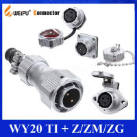 Original Weipu Connector WY20 TI Z ZM ZG 2 3 4 5 6 7 9 12 Pin TI ชายปลั๊กหญิงด้านหลัง Mount Socket