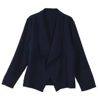 Women Elegant 3/4 Sleeve Suit Collar Jacket Coat Ladies Casual Solid Color OL Gathered Sleeve Open Cardigan Blazer Jacket