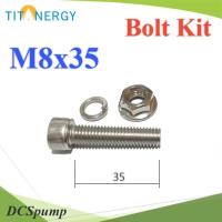 สกรูสเตนเลส M8 ยาว 35mmพร้อมแหวนสปริง และน็อต รุ่น TIT-M8x35-Bolt