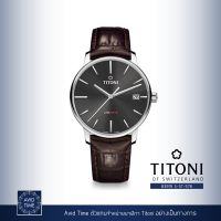 นาฬิกา Titoni Line 1919 40mm Black Dial Leather Strap (83919 S-ST-576) Avid Time ของแท้ ประกันศูนย์