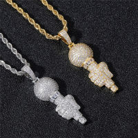 Hip Hop Necklace Man Iced Out Zircon Basketball Football Pendant with Tennis Chain Fashion Jewelry Gift