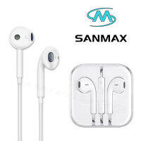 sanmax หูฟัง3.5mm typec  L พอร์ตไลท์นิ่ง ไมโครโฟนในตัว เสียงดีของแท้100% สำหรับรุ่น ip ซัมซุง เสี่ยวมี่ ออปโป้ วีโว่  android / IOS