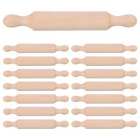 15 Pieces Wooden Mini Rolling Pin 6 Inches Long Kitchen Baking Rolling Pin Small Wood Dough Roller for Children Fondant