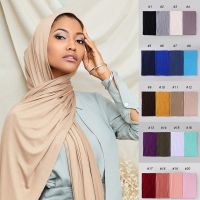 【YF】 75x175cm Thick Premium Jersey Hijab Head Scarf Headwraps For Women Winter Scarves Muslim Veil Shawl