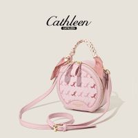 --nxkb238805◕  Kathleen hand bag bag 2023 new tide female senior texture one shoulder bag worn joker brim small round bag