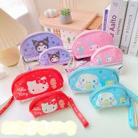 Kuromi Cinnamoroll My Melody Hellokittys Dompet Koin Tas Kosmetik ชุดสองชิ้นอะนิเมะน่ารักกระเป๋าการ์ตูนใหม่