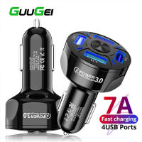 GUUGEI 4พอร์ต7A USB Car Charger 48W Fast Charging Multi-Port QC 4.0 3.0 Quick Charge อะแดปเตอร์โทรศัพท์มือถือในรถยนต์สำหรับ I-Phone 11 Pro