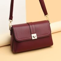 ☒☊ Leather female bag 2022 new women backpack bread one shoulder inclined middle-aged portable soft leather