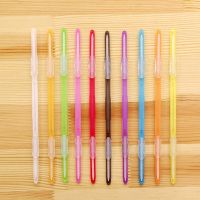 A pack of 10 sets of plastic binding clips with two holes loose-leaf binding clips and color binding clips.