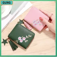 G Girl ซิปหนังพียูเป็นพู่ Dompet Koin กระเป๋าสตางค์ขนาดเล็กกระเป๋าเงินสั้น