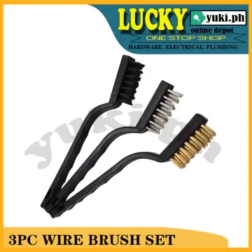 3pcs/set Large Small Wire Brush Metal Remove Rust Brushes Brass