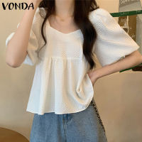 (จัดส่งฟรี)Fancystyle VONDA เสื้อคอวีผู้หญิง,เสื้อใส่ทำงานเสื้อเป็นชั้นๆทึบทำงานคอวี