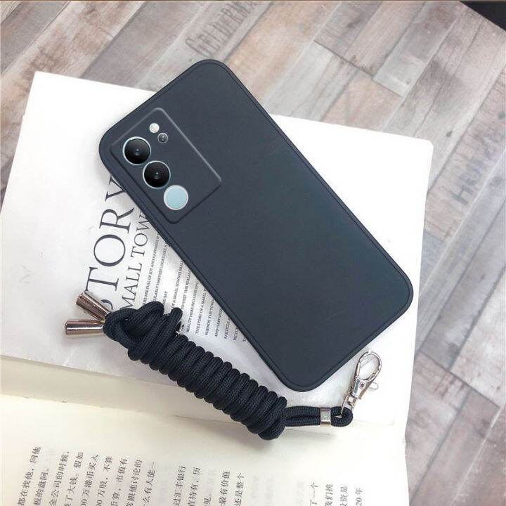 เคสสำหรับ-vivo-โทรศัพท์ใหม่-v29-5g-แฟชั่นผิวสัมผัสนิ่ม-tpu-ปลอกโทรศัพท์มือถือ-vivo-v29เรียบง่ายฝาครอบโทรศัพท์-vivov29-5g-พร้อมสายคล้อง