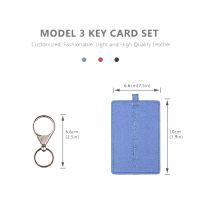 Key Card Holder For Model 3, Anti-Dust Light Leather With Keychain For Model 3 Accessories