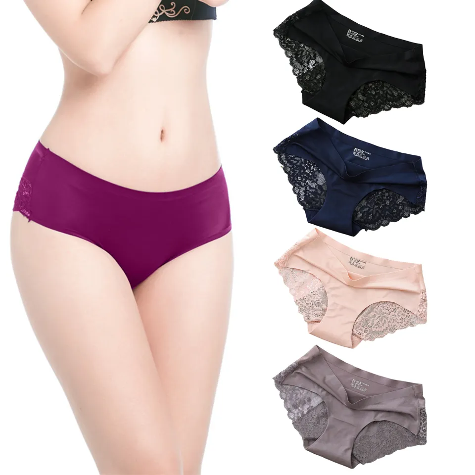 Ladies Sheer Mesh Briefs High Elastic Comfort Ice Silk Panties