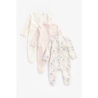 ชุดสลีพสูทเด็ก Mothercare Cloud, Pink And Woodland Organic Cotton Sleepsuits - 3 Pack ZA095