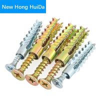 New Metal Expansion Tube Pipe Self Tapping Screw Drilling Plug Solid Serrated Thorny Wall Anchor Expansion Bolt Home Improvement Nails Screws Fastener