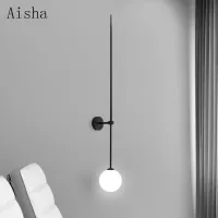 Modern Line Wall Lamps Minimalist LED Wall Lights Goldblack Hallway Sconces ห้องนอนข้างเตียงห้องนั่งเล่น Led Iron Art Lights