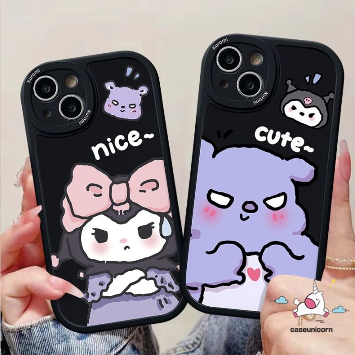 เคสสำหรับ-oppo-a57-a78-a7-a17-a15-a54-a16-a5s-a17k-a74-a95-a12-a76-a58-a96-a53-a9-a31-a3s-a1k-a55-7z-a16k-a16e-reno-5-8-t-5f-คู่รักน่ารักลายการ์ตูน-kuromi-นุ่มผ้าคลุม