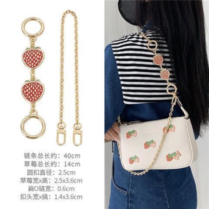 suitable-for-coach-strawberry-mahjong-bag-extension-chain-extension-bag-shoulder-strap-armpit-metal-bag-chain-accessories
