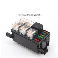 6pin Fuse Box Holder with Blade Fuse Block and relay Damp-Proof Cover for Car Boat Marine Truck