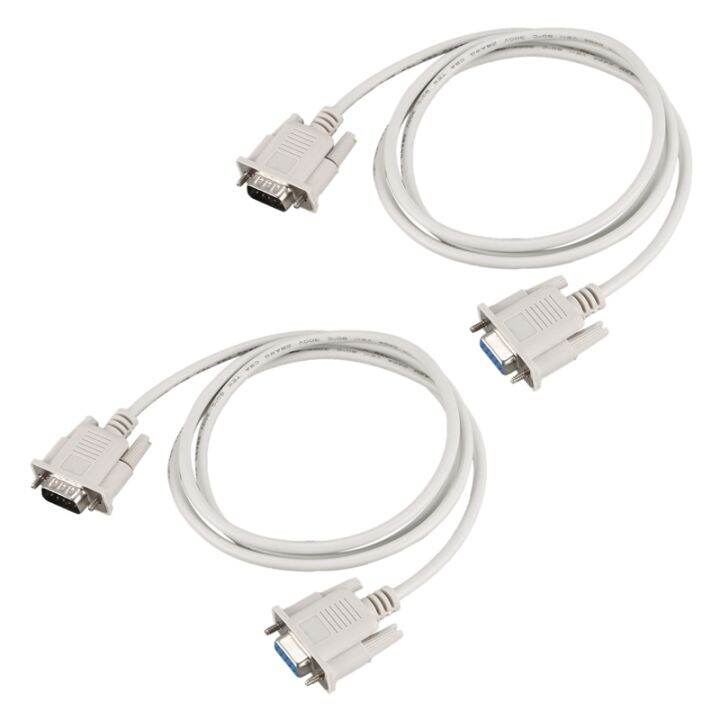 2X RS232 DB9 9 Pin Male to Female Serial Port Cable Industrial Adapter ...