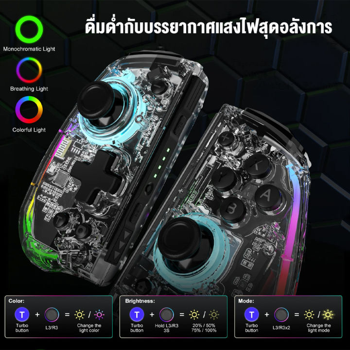 จอย-iine-l736-switch-elite-plus-joypad-จอยคอน-จอยคอลโทรลเลอร์-จอยเกมโปร่งใส-จอยเกมสำหรับ-nintendo-switch-และ-pc-mobuying