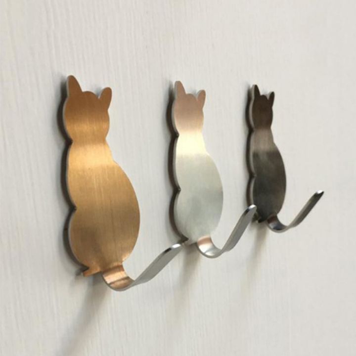 yf-2pcs-self-adhesive-hooks-cat-pattern-storage-holder-for-bathroom-kitchen-hanger-stick-on-wall-hanging-door-clothes-towel-racks