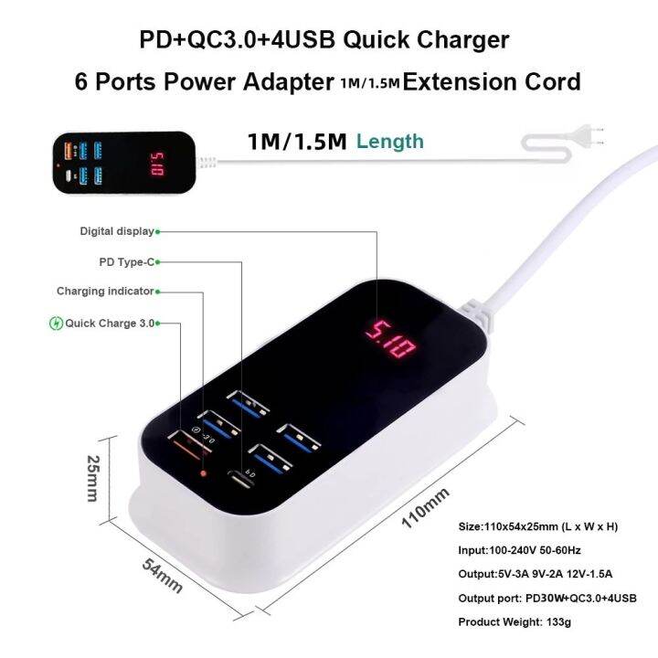 usb-charger-fast-charge-multiple-port-wall-chargers-power-adapter-quick-charge-pd-30w-mobile-phone-fast-charging-eu-uk-us-c-plug