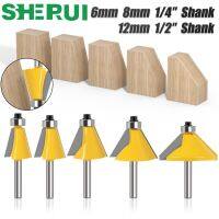 1pc 6mm 8mm 12mm 1/4′′ 1/2′′ Shank คุณภาพสูงขนาดใหญ่ 11.25,15,22.5,30,45 องศา Chamfer Bevel Edging Router Bit Wood