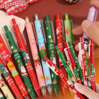 ปากกาสำหรับเขียนพับเก็บได้หมึกดำปากกาหมึกเจลใหม่คริสต์มาสขนาด0.5มม. ปากกาด้ามไม้โรงเรียนของขวัญสำหรับเด็ก