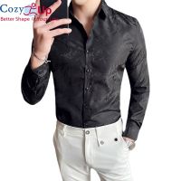 Cozy เสื้อแขนยาวผู้ชายเสื้อแฟชั่น Slim ดอกไม้ Batik Soft เส้นใยโพลีเอสเตอร์ Casual