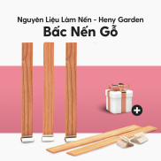 Set Bấc Gỗ Làm Nến Thơm Không Khói Kèm Đế Kẹp HENY GARDEN