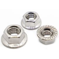 5-20pcs M3 M4 M5 M6 M8 M10 M12 A2-70 304 Stainless Steel Hexagon Hex Head Serrated Spinlock Flange Nut Lock Nut DIN6923