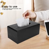 Black Wooden Tissue Box Napkin Case Elegant Style Tissue Holder for Home Hotel Living Room