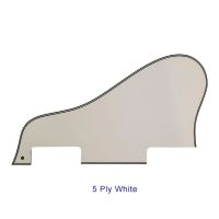 Pleroo Custom Guitar Parts - For ES 335 Jazz Archtop Guitar Pickguard Scratch Plate 5 Ply White and Black Projector Mounts