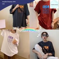 HD เสื้อผู้ชาย เสื้อผู้ชายเท่ๆ Smart เสื้อยืดเกาหลี USA งานสกีนเริ่ด ผ้าคอนตอน เสื้อยืด โอเวอร์ไซส์  งานดีผ้าไม่บาง ใส่สบาย A015 เสื้อผู้ชายไซส์ใหญ่