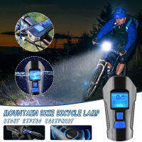 Bicycle Flashlight Headlight Waterproof USB Charging With Horn Code Meter